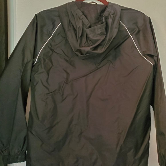 adidas Black Core 18 Rain Jacket With Hood Unisex Youth Medium - Picture 3 of 6